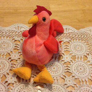 Ty Beanie Baby Strut The Rooster DOB March 8, 1996